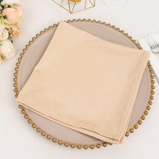 Create Memorable Tablescapes with Beige Premium Scuba Cloth Napkins