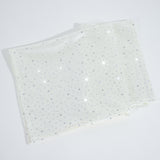 5-Pack Pearl White Scuba Polyester Napkins with Rhinestone Accents – 20x20inch