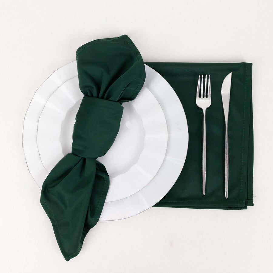 5 Pack Hunter Emerald Green Premium Scuba Cloth Napkins, Wrinkle-Free Reusable Dinner Napkins 20inch