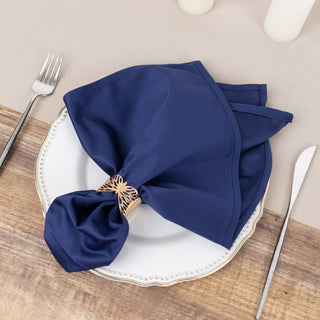 Elegant Navy Blue Premium Scuba Cloth Napkins