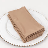 5 Pack Nude Premium Scuba Cloth Napkins, Wrinkle-Free Reusable Dinner Napkins - 20x20inch