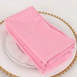 5 Pack Pink Premium Scuba Cloth Napkins, Wrinkle-Free Reusable Dinner Napkins