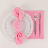 5 Pack Pink Premium Scuba Cloth Napkins, Wrinkle-Free Reusable Dinner Napkins