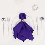 5 Pack Purple Premium Scuba Cloth Napkins, Wrinkle-Free Reusable Dinner Napkins - 20x20inch