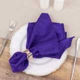 5 Pack Purple Premium Scuba Cloth Napkins, Wrinkle-Free Reusable Dinner Napkins - 20x20inch