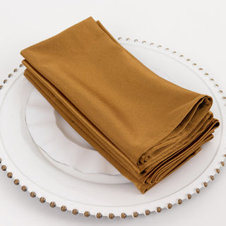 Elevate Your Dining Experience with Shimmer Gold Scuba Cloth Napkins
