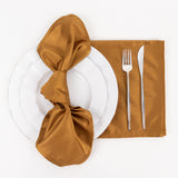 5 Pack Shimmer Gold Premium Scuba Dinner Napkins, Wrinkle-Free Reusable Cloth Napkins