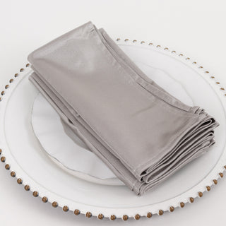 Elevate Your Dining Experience with Shimmer Silver Scuba Cloth Napkins