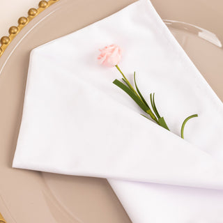 Transform Your Table Decor with White Scuba Polyester Dinner Napkins