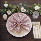 5 Pack Rose Gold Shimmer Sequin Dots Polyester Table Napkins, Reusable Sparkle Glitter Cloth Dinner 