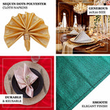 5 Pack Shimmer Sequin Dots Polyester Cloth Dinner Napkins 20"x20"