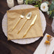 5 Pack Gold Shimmer Sequin Dots Polyester Table Napkins, Reusable Sparkle Glitter Cloth Dinner