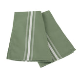 10 Pack Dusty Sage Green Spun Polyester Cloth Napkins with White Reverse Stripes#whtbkgd