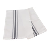 10 Pack White Spun Polyester Cloth Napkins with Gray Reverse Stripes#whtbkgd
