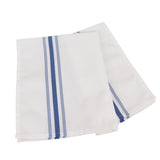10 Pack White Spun Polyester Cloth Napkins with Blue Reverse Stripes#whtbkgd
