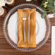 5 Pack Gold Striped Satin Linen Napkins, Wrinkle-Free Reusable Wedding Napkins