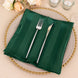 5 Pack Hunter Emerald Green Striped Satin Linen Napkins, Wrinkle-Free Reusable Wedding Napkins