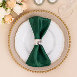 Elevate Your Table with Hunter Emerald Green Striped Satin Linen Napkins