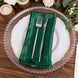 5 Pack Hunter Emerald Green Striped Satin Linen Napkins, Wrinkle-Free Reusable Wedding Napkins