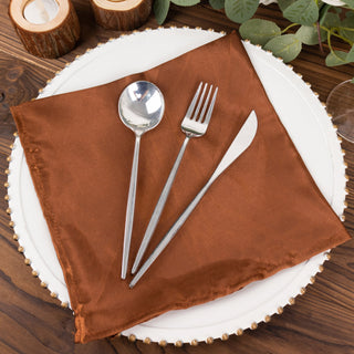 Experience the Charm of Cinnamon Brown Wrinkle Resistant Napkins