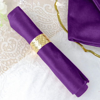 Bulk Purple Velvet Dinner Napkins for a Luxurious Touch