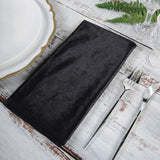 5 Pack | Black Premium Sheen Finish Velvet Cloth Dinner Napkins