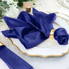 5 Pack | Royal Blue Premium Sheen Finish Velvet Cloth Dinner Napkins