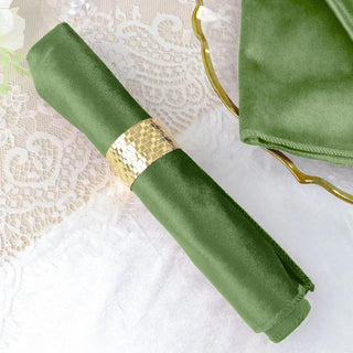 Create Stunning Green Table Settings with Olive Green Velvet Napkins