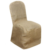 Natural 100% Jute Burlap Banquet Chair Cover, Reusable Rustic Chair Covers
