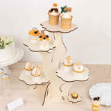 5-Tier Natural Laser Cut Wooden Tree Tower Cupcake Dessert Stand