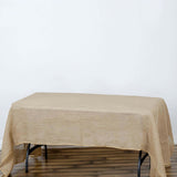 60x102inch Natural Seamless Rustic Burlap Rectangle Tablecloth, Boho Chic Jute Table Linen