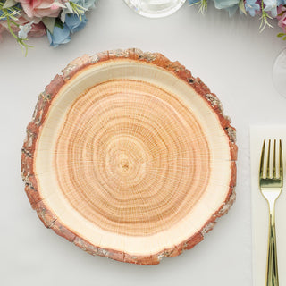 Add a Rustic Touch to Your Event with Natural Rustic Wood Slice Disposable Party Plates