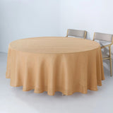 108" Natural Linen Round Tablecloth | Slubby Textured Wrinkle Resistant Tablecloth