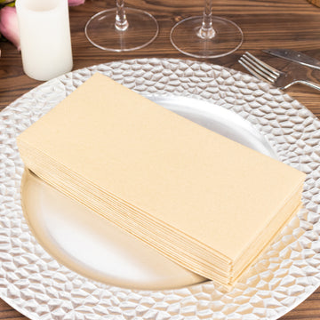 20 Pack | Natural Soft Linen-Feel Airlaid Paper Dinner Napkins, Highly Absorbent Disposable Party Napkins