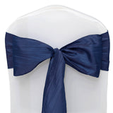 Pack of 5 | Accordion Crinkle Taffeta Chair Sashes - Navy Blue