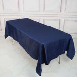 60x102Inch Navy Blue Accordion Crinkle Taffeta Rectangle Tablecloth