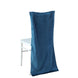 Navy Blue Buttery Soft Velvet Chiavari Chair Back Slipcover, Solid Back Chair Cover Cap