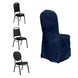 Navy Blue Crinkle Crushed Taffeta Banquet Chair Cover, Reusable Wedding Chair Cover