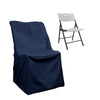 Navy Blue Lifetime Polyester Reusable Folding Chair Cover, Durable Chair Cover