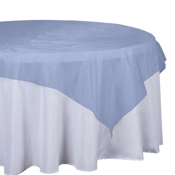 72"x72" Navy Blue Organza Square Table Overlay