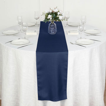 12"x108" Navy Blue Polyester Table Runner