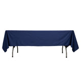 60x102inch Navy Blue Premium Scuba Wrinkle Free Rectangular Tablecloth, Seamless Scuba Polyester