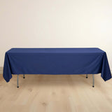 60x102inch Navy Blue Premium Scuba Wrinkle Free Rectangular Tablecloth, Seamless Scuba Polyester