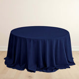 132inch Navy Blue Premium Scuba Round Tablecloth, Seamless Scuba Polyester Tablecloth