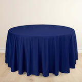 120inch Navy Blue Premium Scuba Wrinkle Free Round Tablecloth, Scuba Polyester Tablecloth