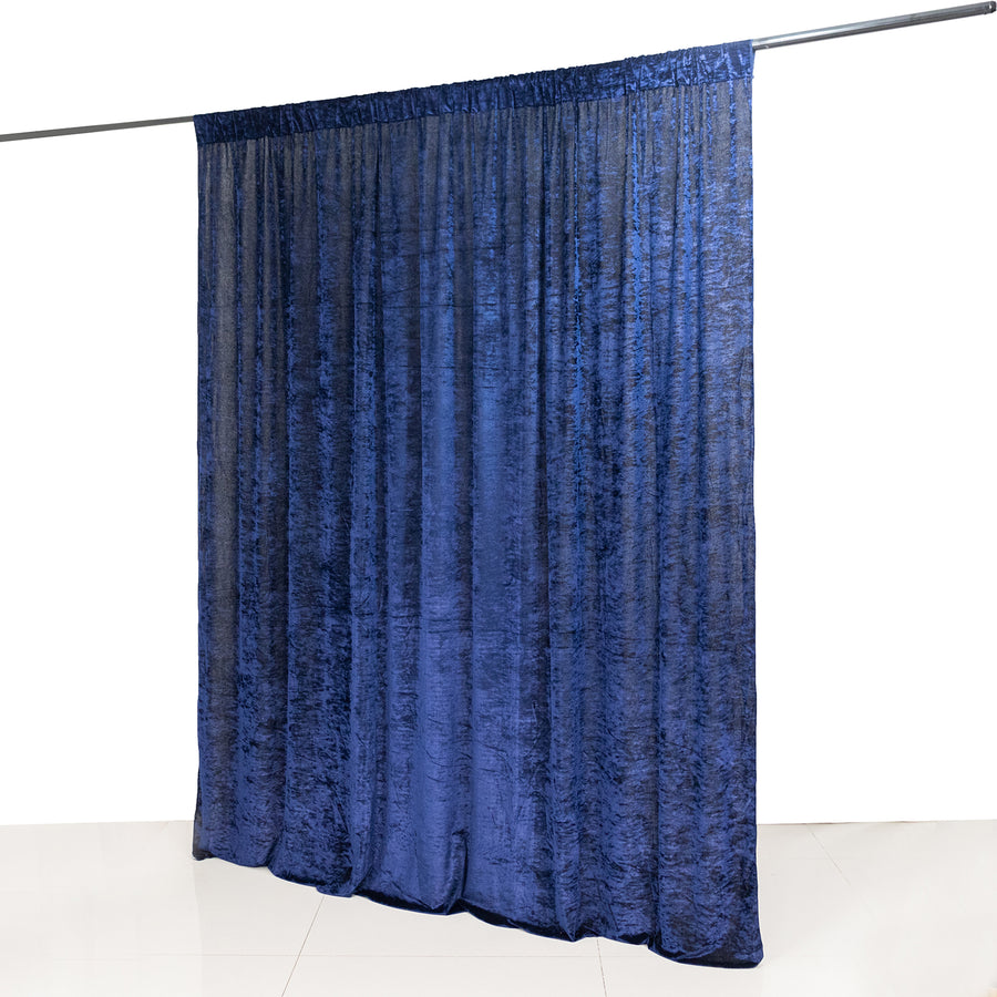 8ft Navy Blue Premium Velvet Backdrop Stand Curtain Panel, Drape