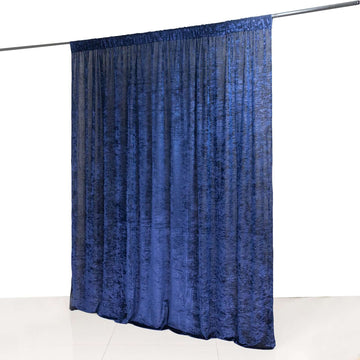 8ftx8ft Navy Blue Premium Smooth Velvet Event Curtain Drapes, Privacy Backdrop Event Panel with Rod Pocket