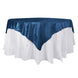 72x72Inch Navy Blue Premium Velvet Table Overlay, Square Tablecloth Topper