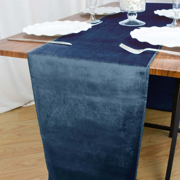 12"x108" Navy Blue Premium Velvet Table Runner