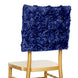 16" Navy Blue Satin Rosette Chiavari Chair Caps, Chair Back Covers